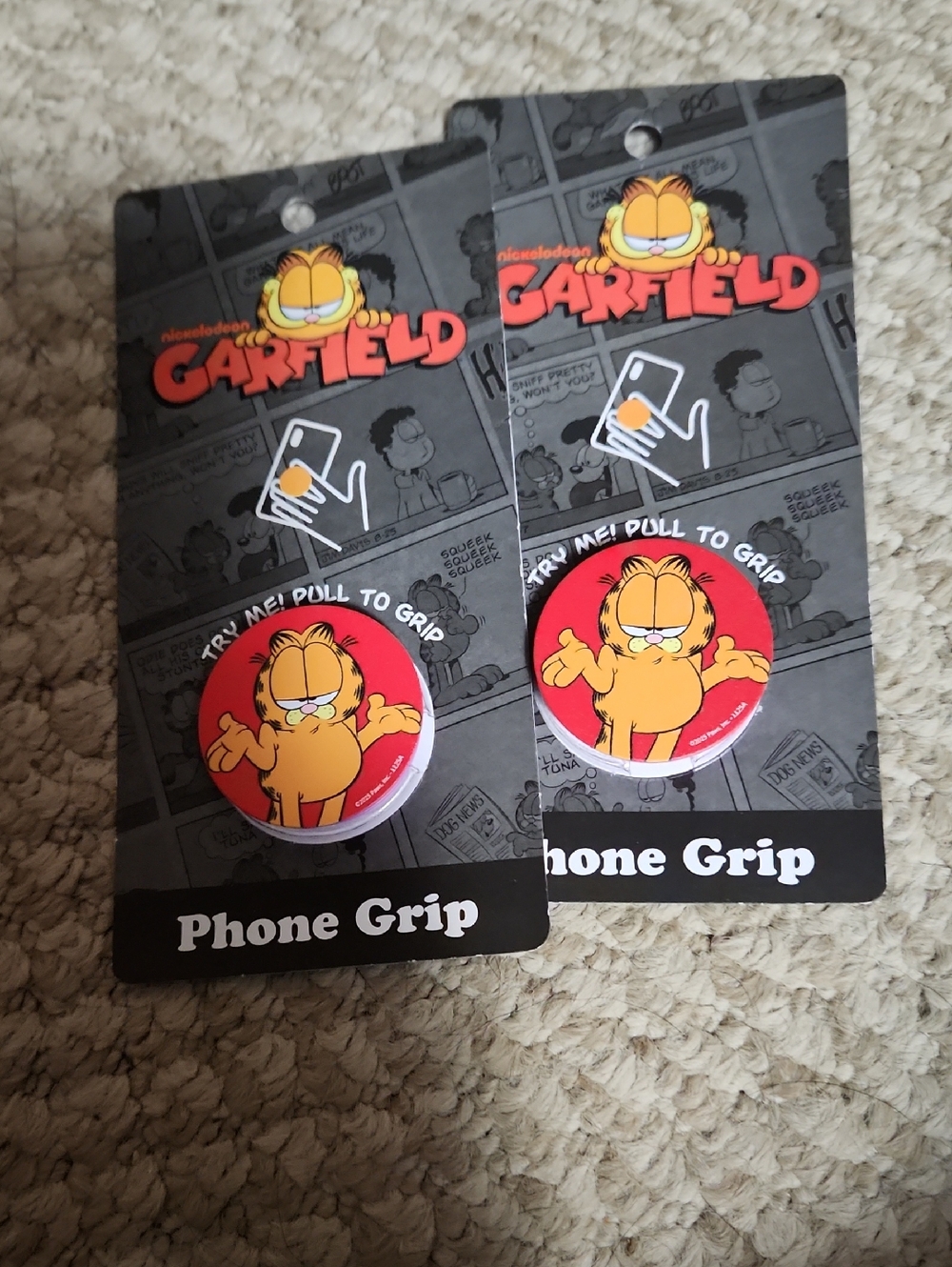 Nickelodeon Garfield Red & Orange Phone Grips - Pack of 2